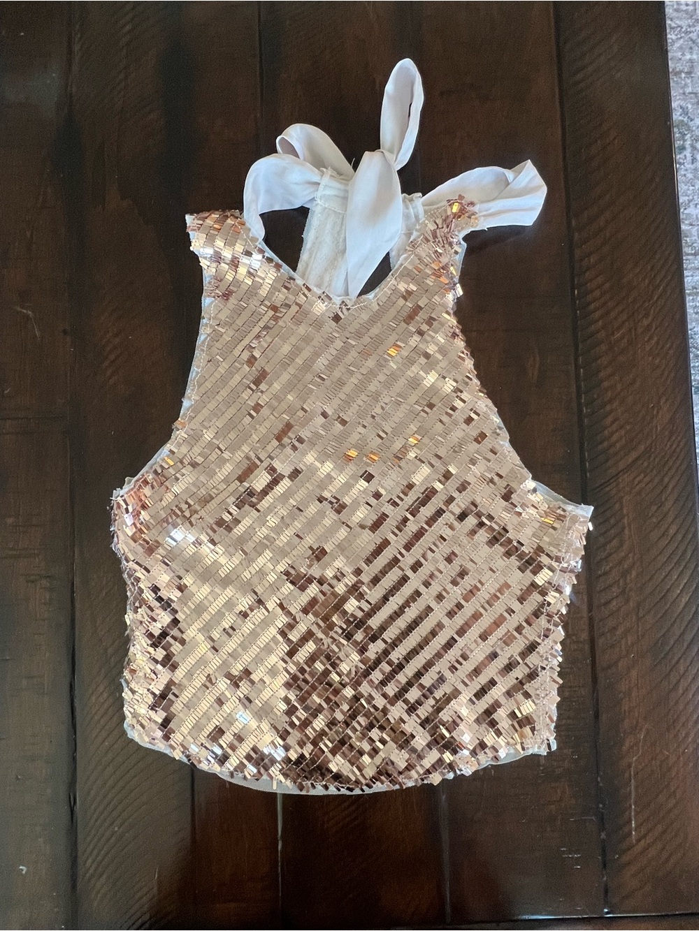 NWT Free People Intimately Champagne Combo Sequin Halter Tank Top Sz S